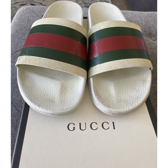 Gucci Other - Gucci Men's Rubber Slide Sandal - White Rubber, US 11 Original Box